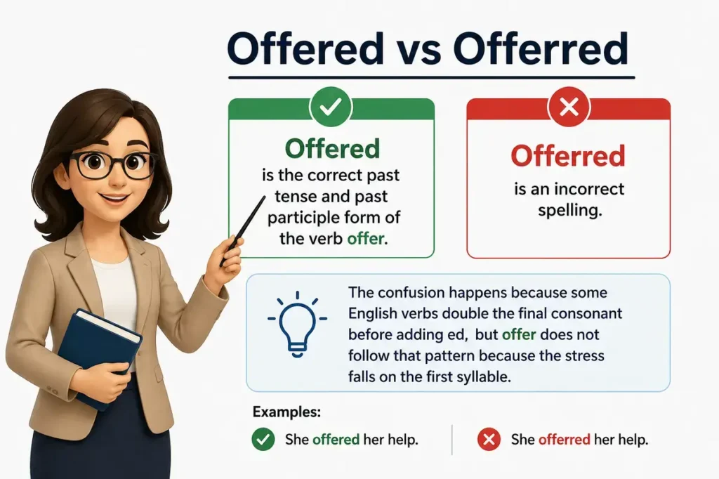 Offered Vs Offerred Meaning Comparison