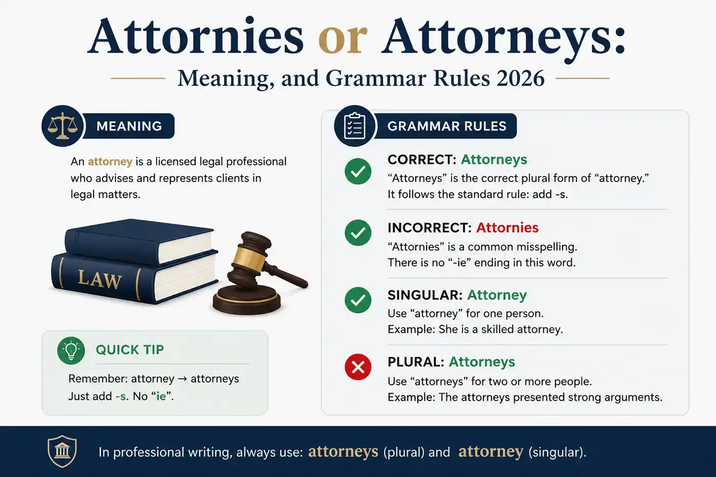 Attornies or Attorneys Which Spelling Is Correct in 2026