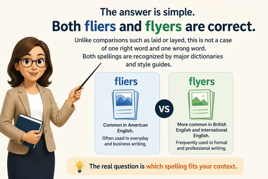 Both Fliers and Flyers Are Correct