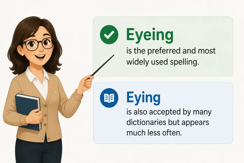 Eying Or Eyeing Quick Definition