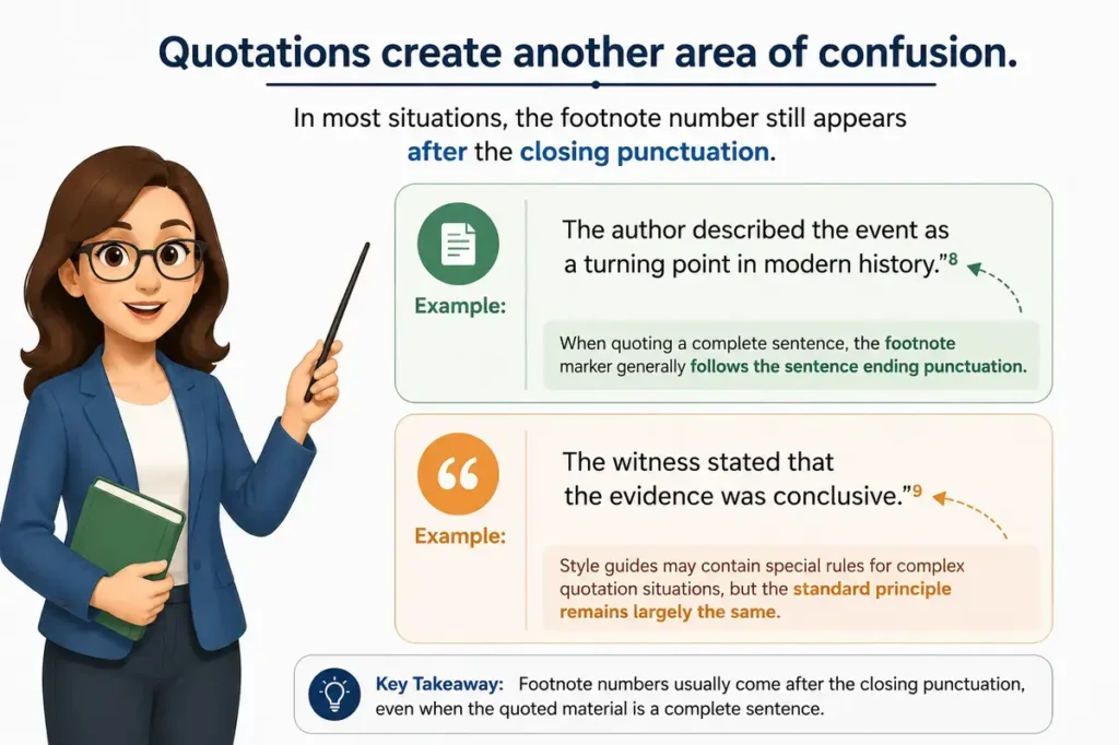 Footnote Before Or After Period With Quotations