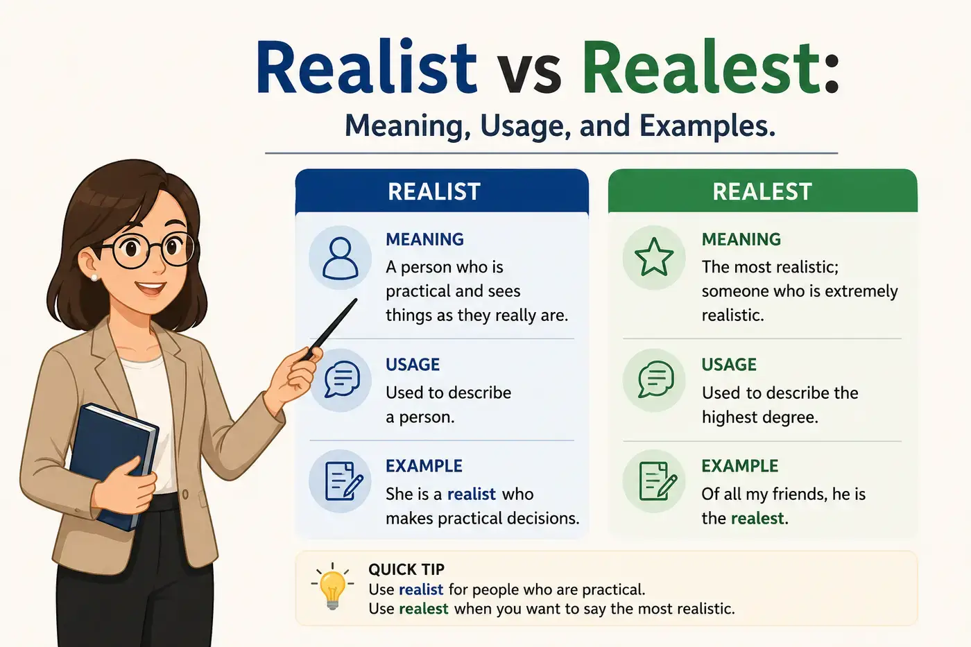 Realist vs Realest Dictionary Meaning and Usage 2026