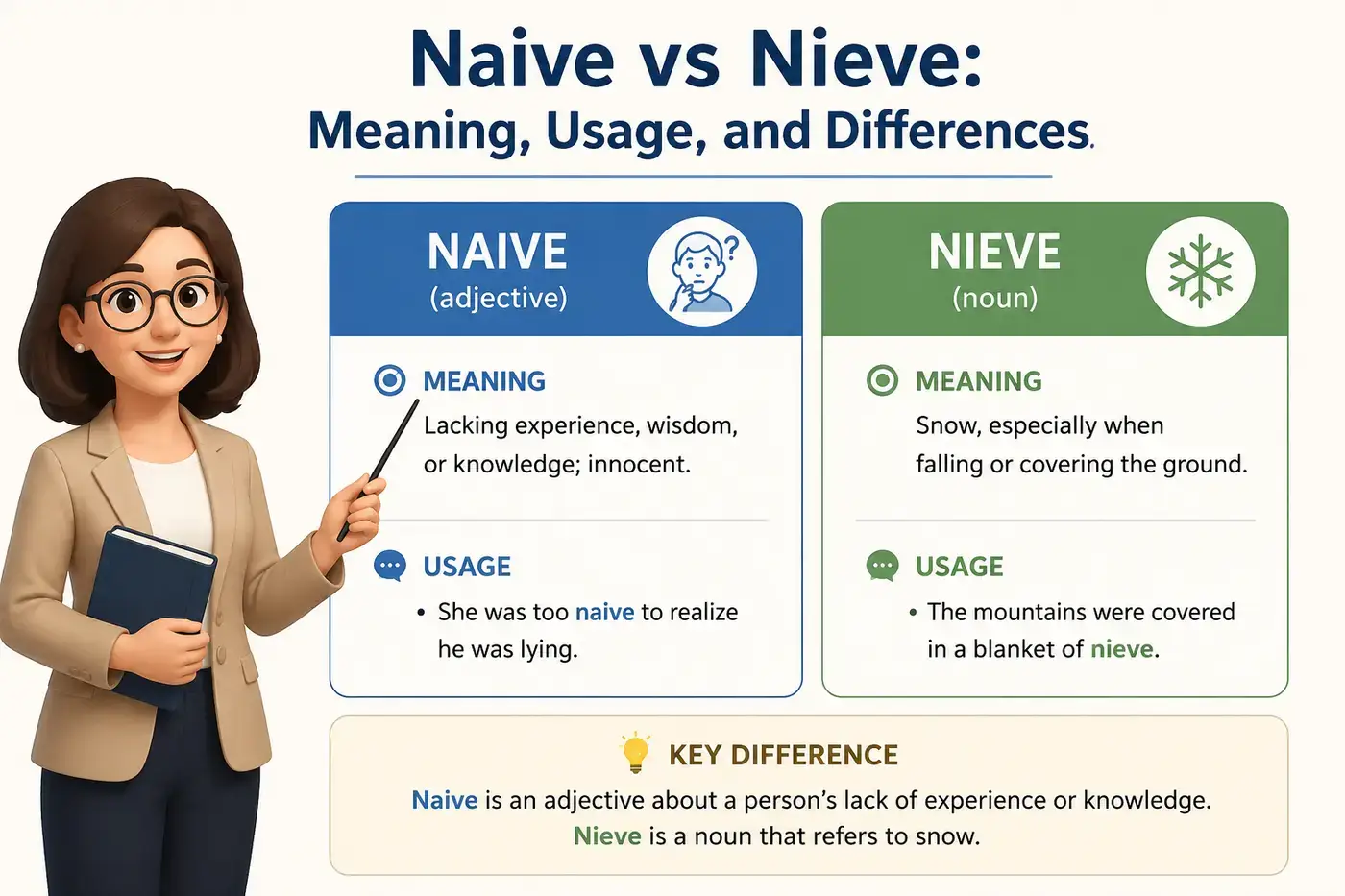 Naive vs Nieve: Meaning, Usage, and Differences 2026