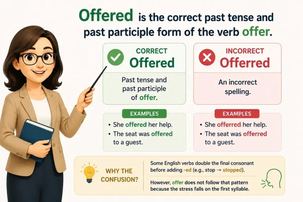 Offered Vs Offerred Quick Definition