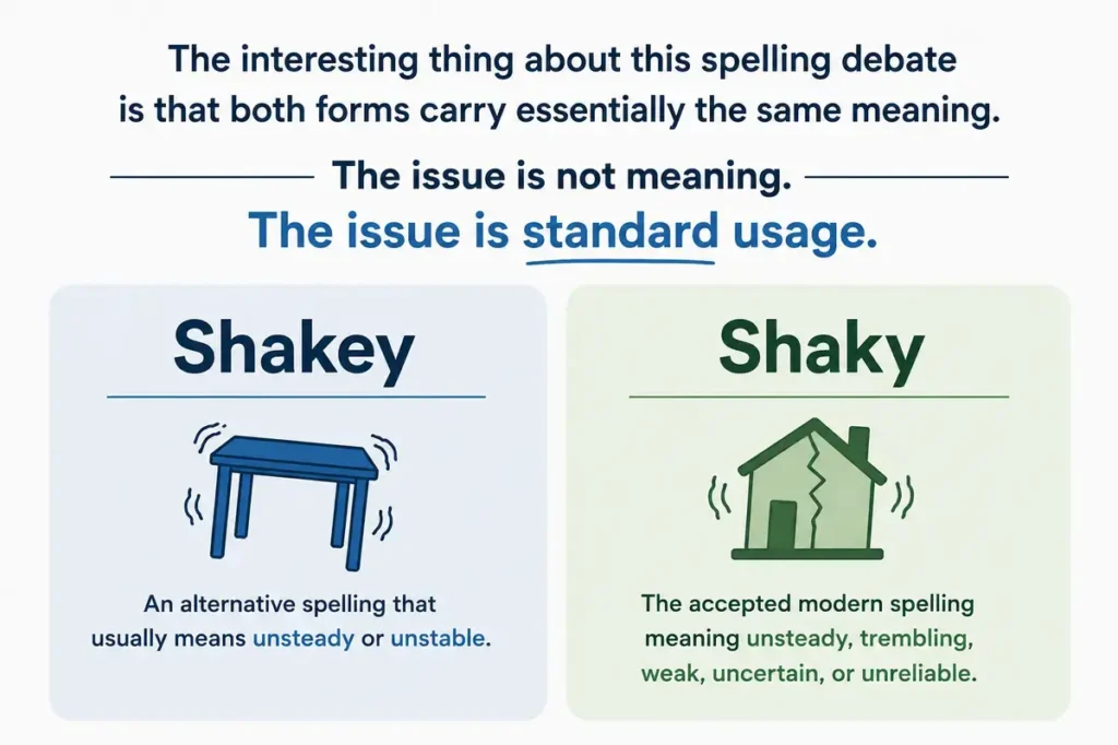 Shakey Or Shaky Meaning Comparison