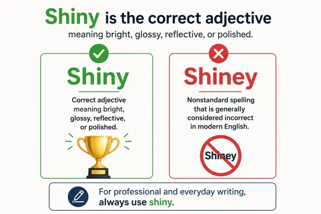 Shiny Vs Shiney Quick Definition