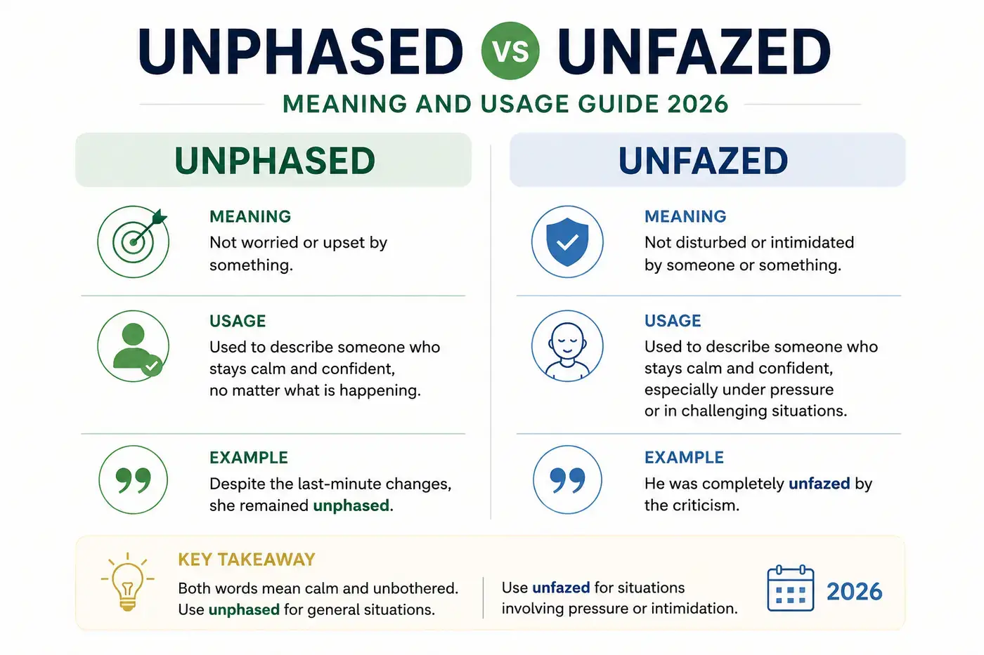 Unphased or Unfazed Meaning And Usage Guide 2026