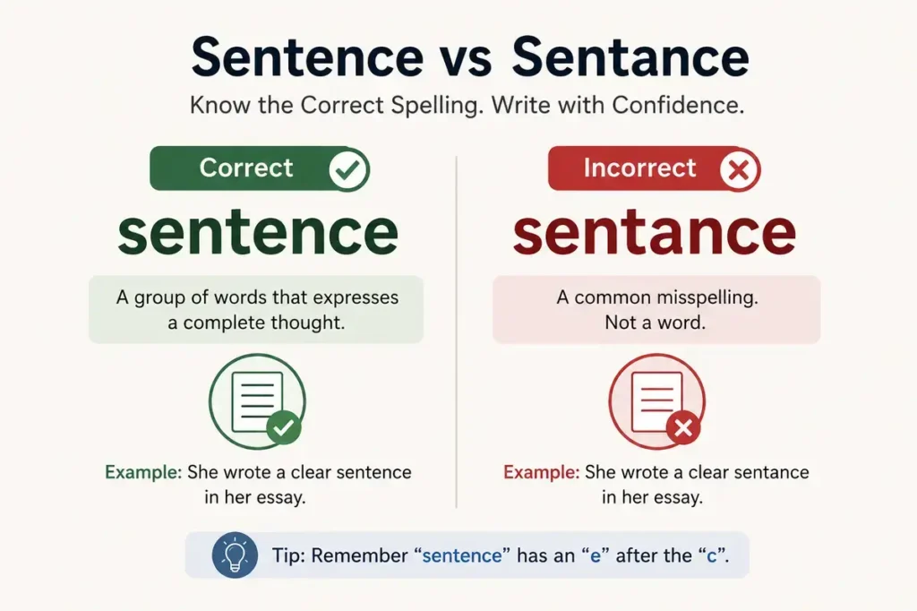Sentence Or Sentance Common Mistakes