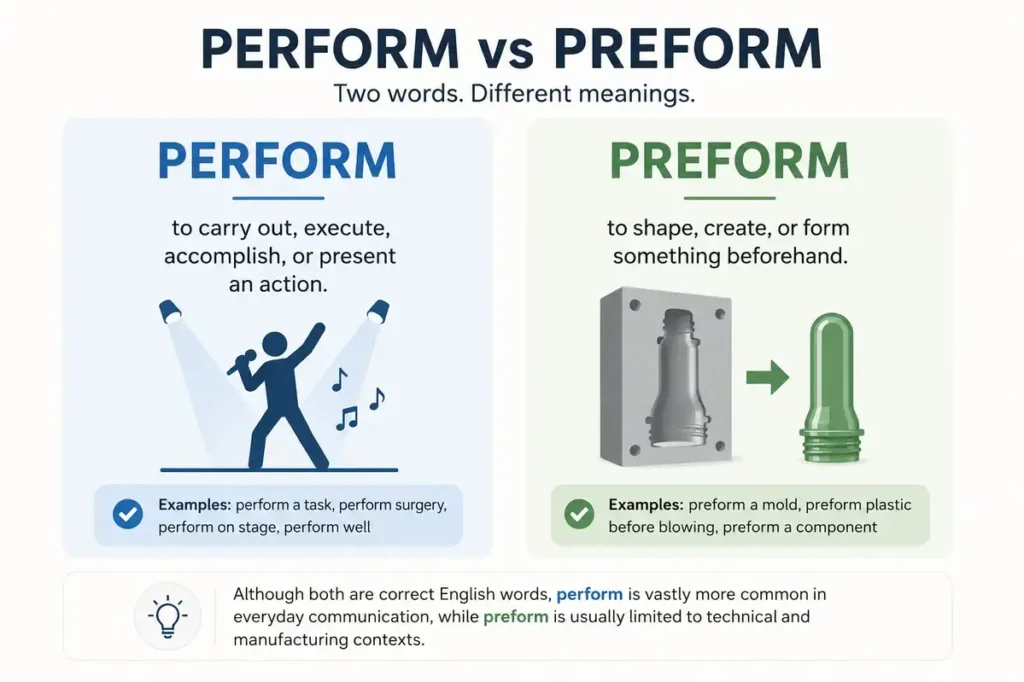 Preform Vs Perform Quick Definition