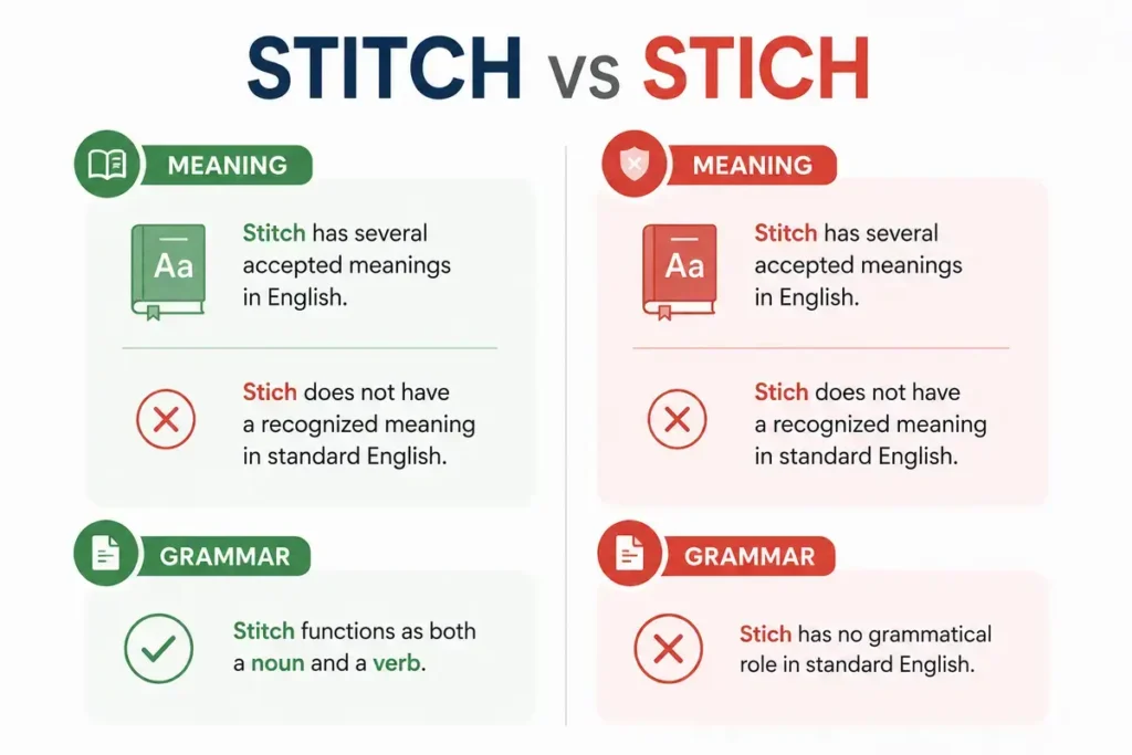 Stich Vs Stitch Key Differences