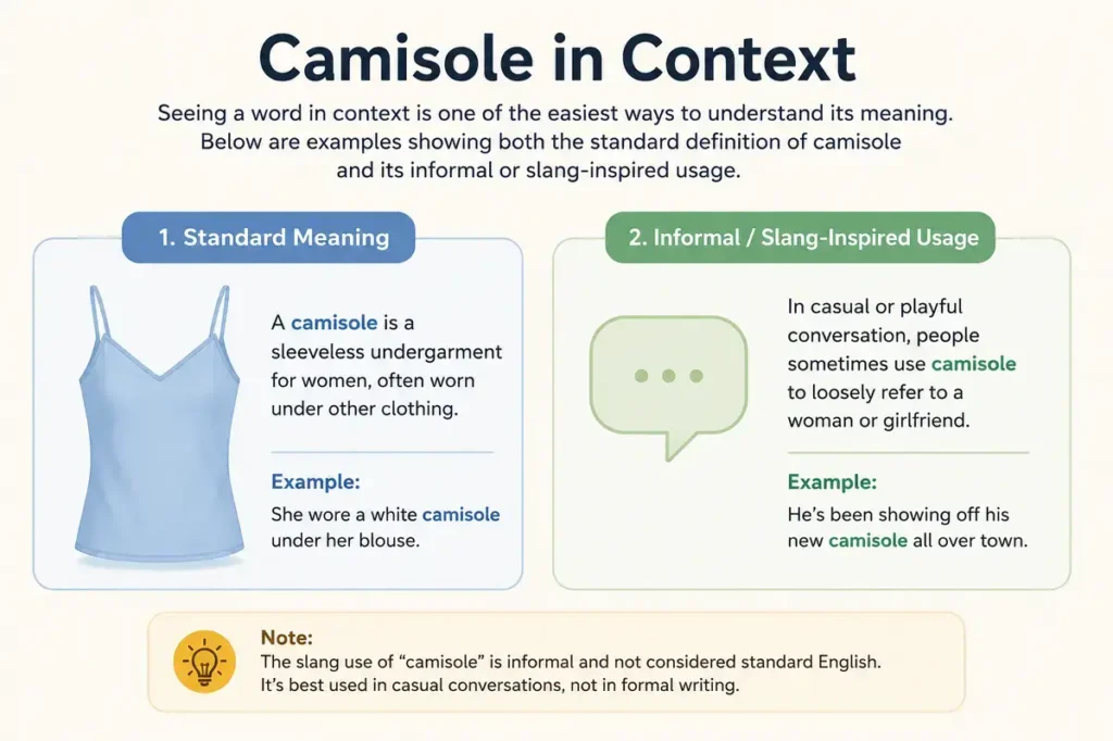 Camisole Meaning Slang: Examples in Sentences