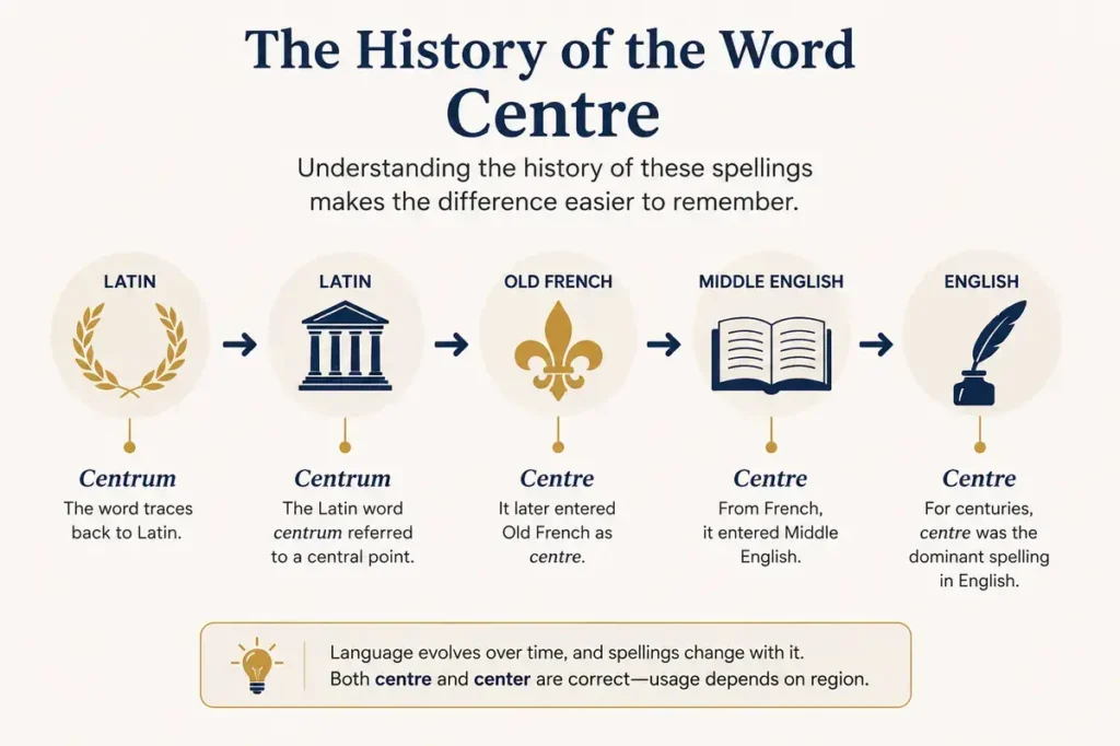 Centre Vs Center Etymology And Word Origin