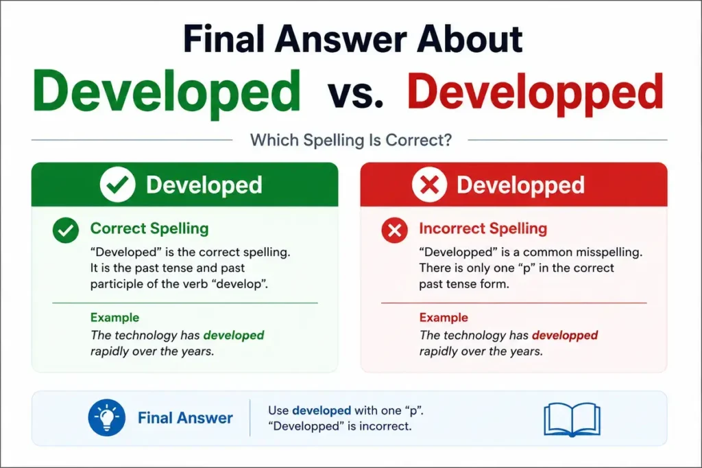 Final Answer About Developed vs Developped