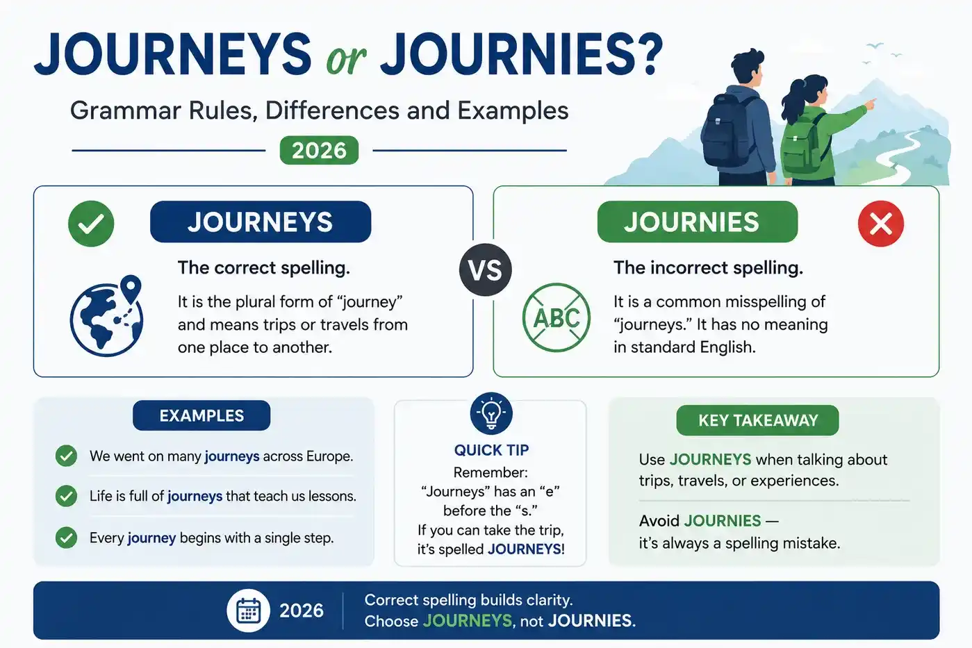 Journeys or Journies Grammar Rules and Examples 2026