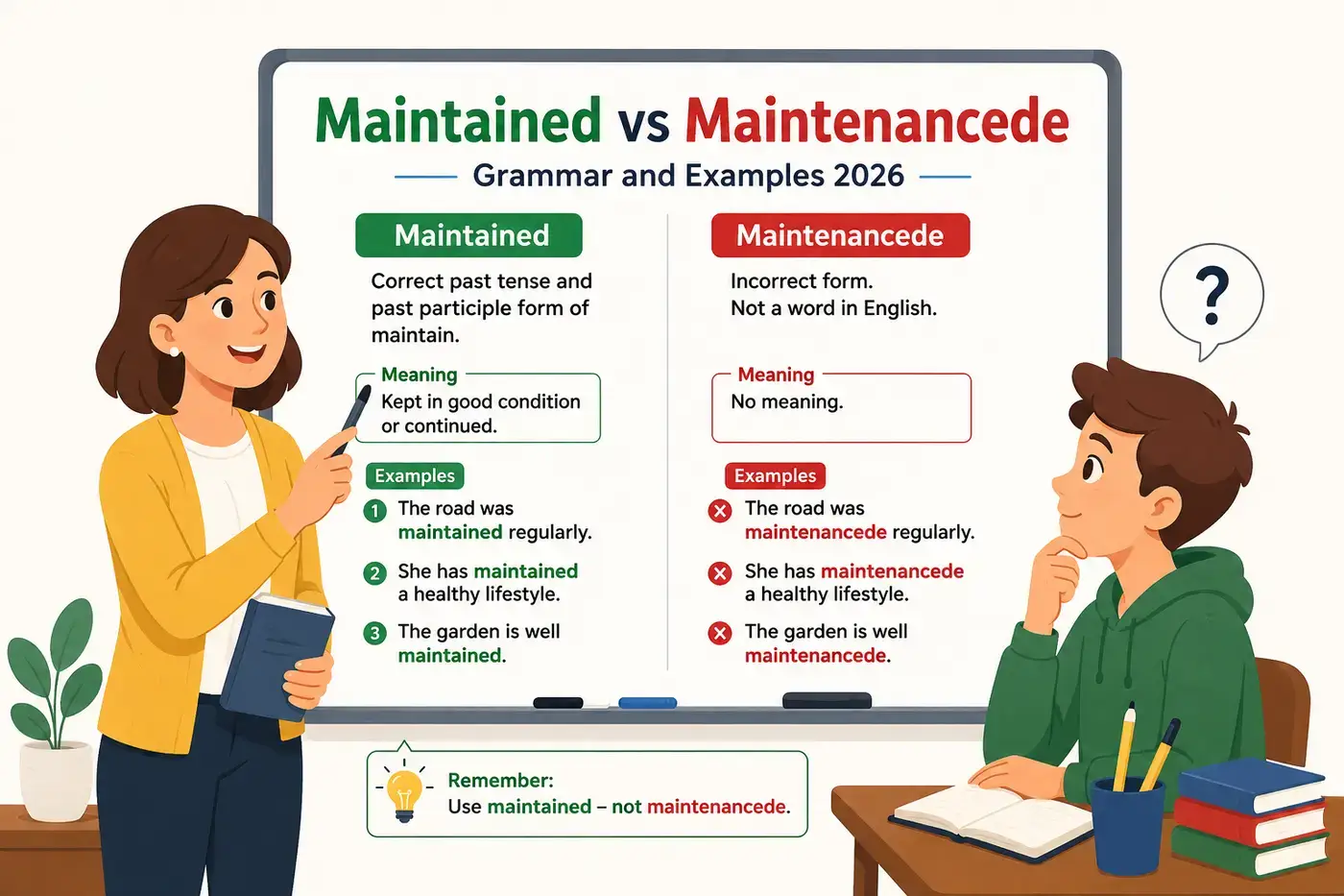 Maintained vs Maintenancede Grammar and Examples 2026