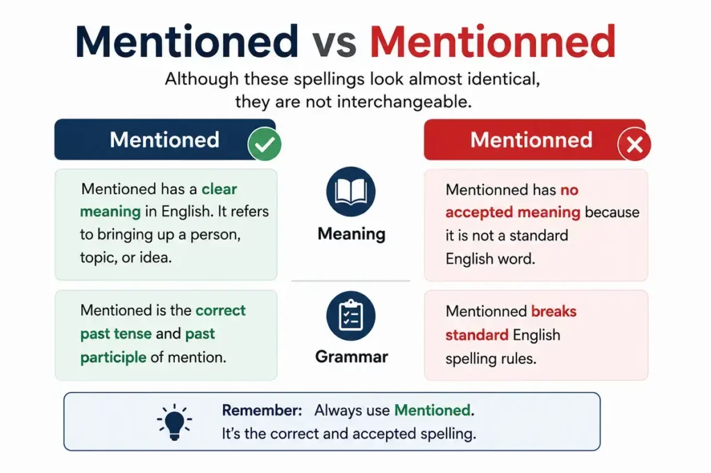 Mentioned Vs Mentionned Key Differences
