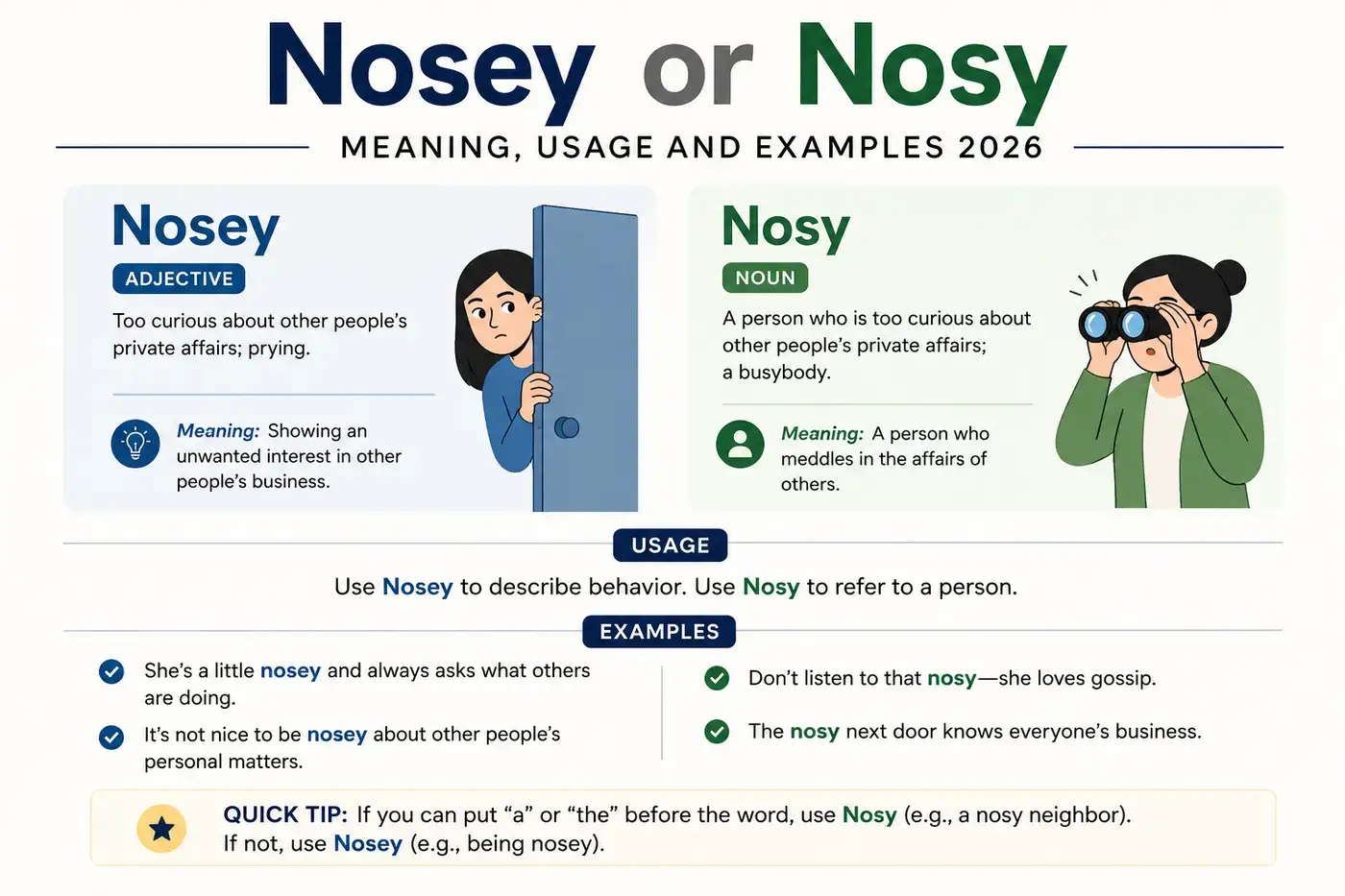 Nosey or Nosy Which Word Should You Use in 2026?
