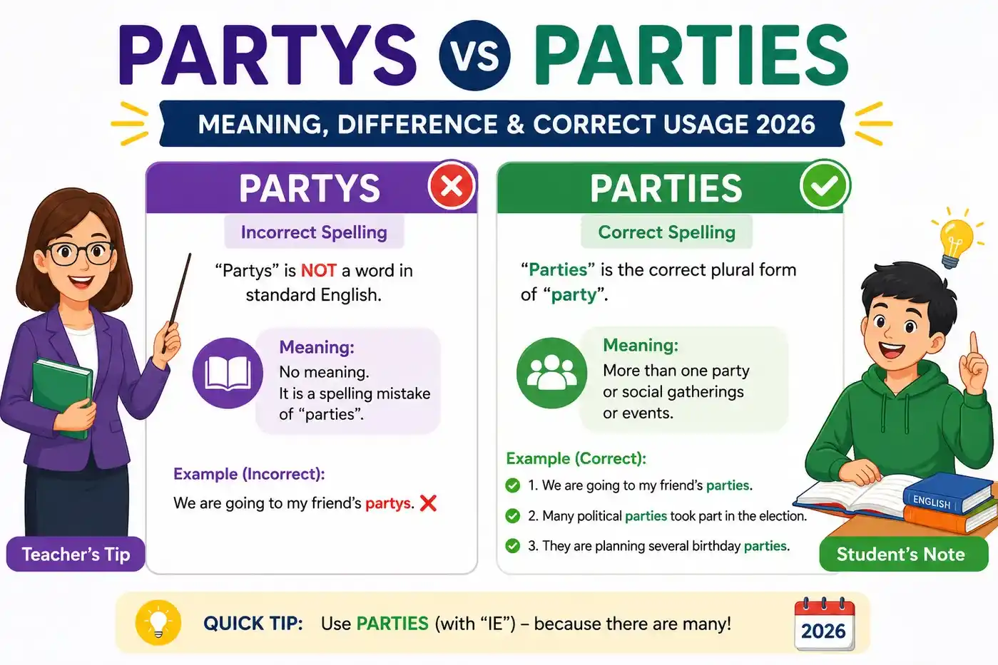Partys Vs Parties Correct Plural Form In English 2026