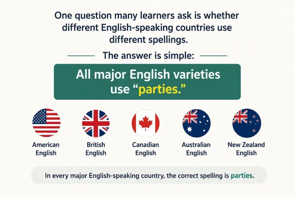 Partys vs Parties Regional Usage