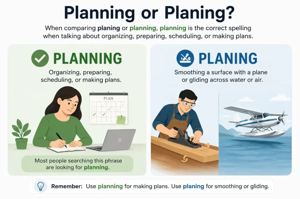 Planing Or Planning Quick Definition
