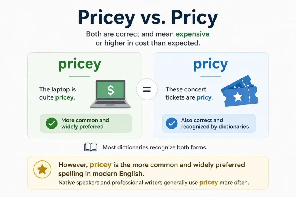 Pricy vs Pricey Quick Definition