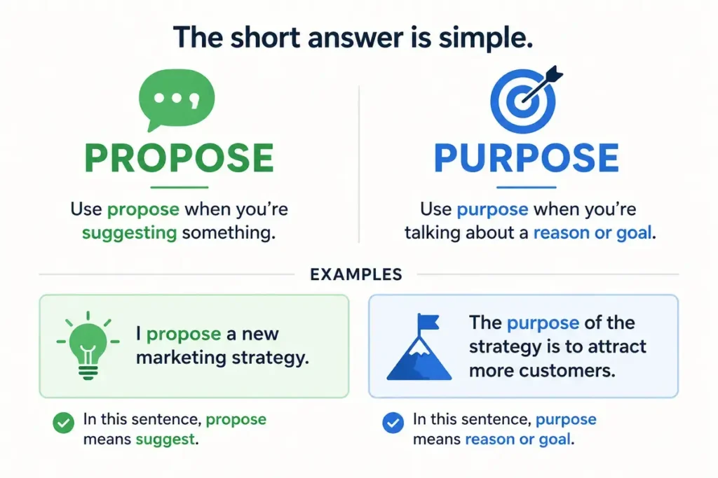 Propose Vs Purpose Quick Answer
