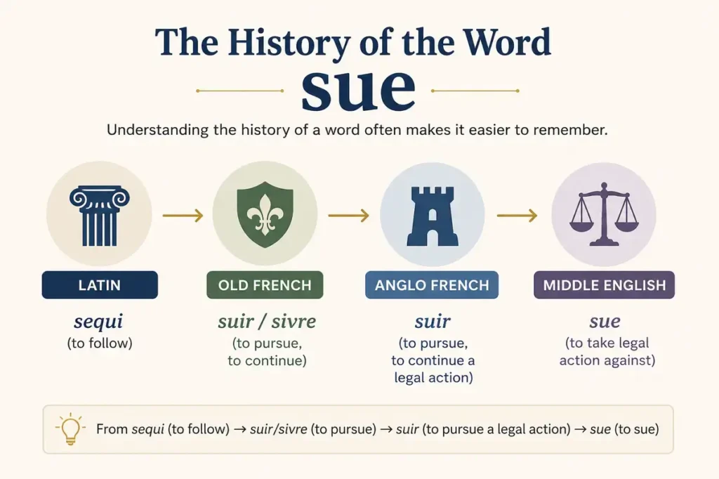 Suing or Sueing Etymology And Word Origin