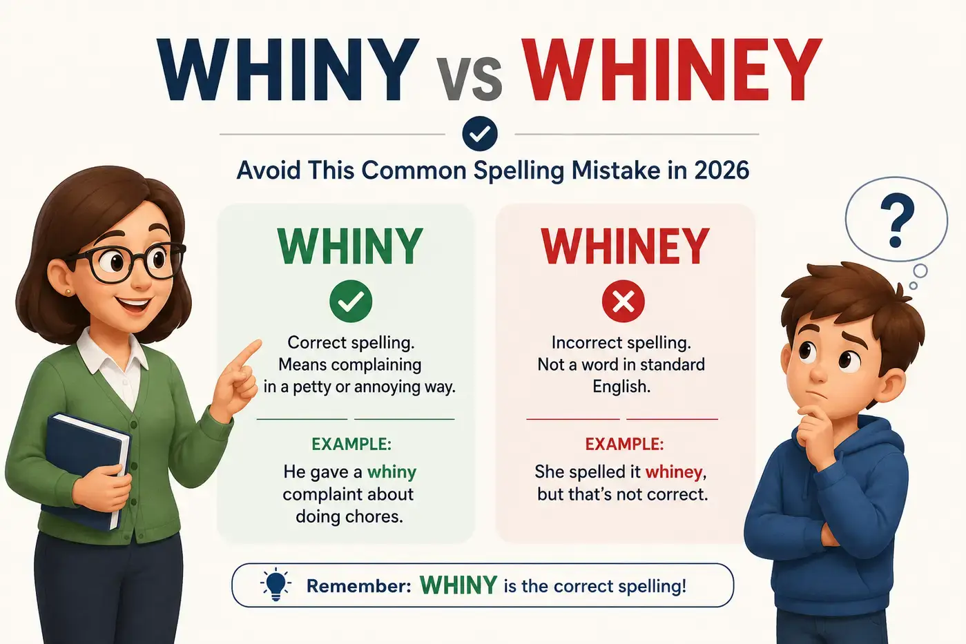 whiny vs whiney: Avoid This Common Spelling Mistake in 2026