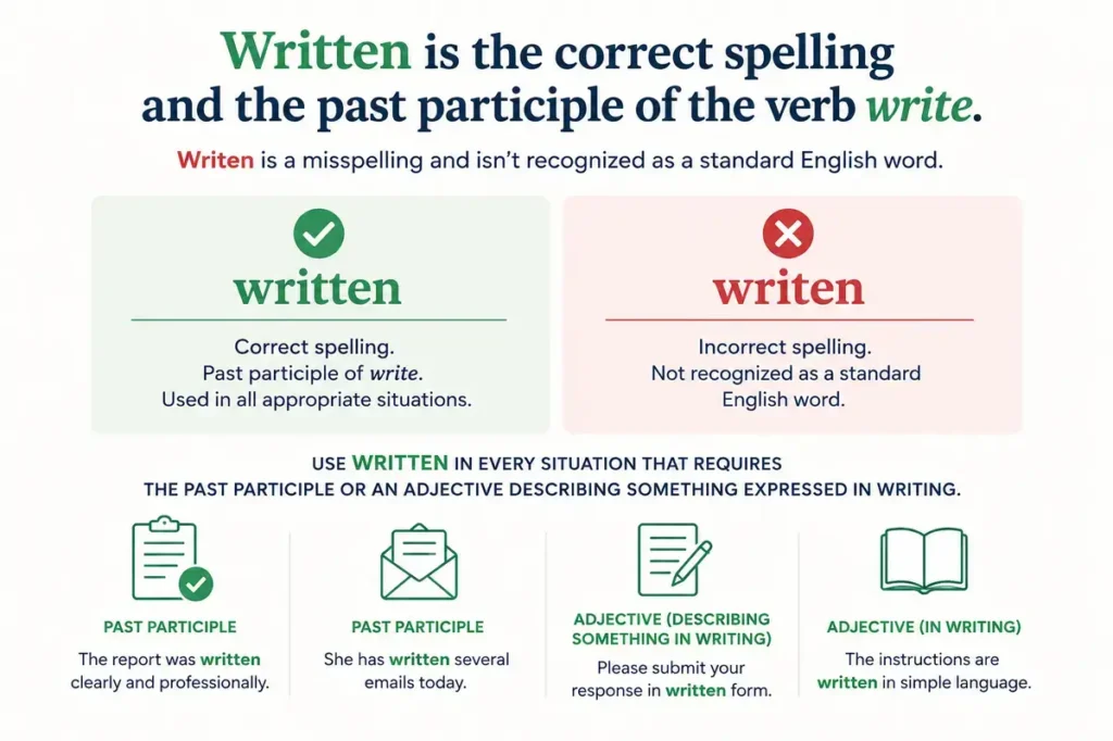 writen or written Quick Definition