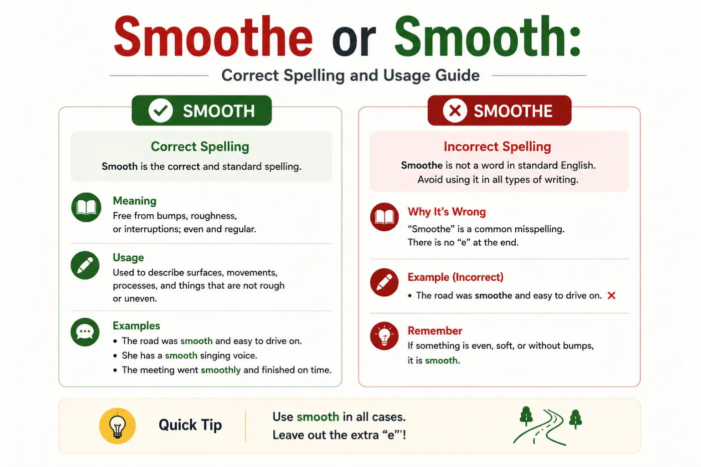 Smoothe or Smooth Which Spelling Is Correct?