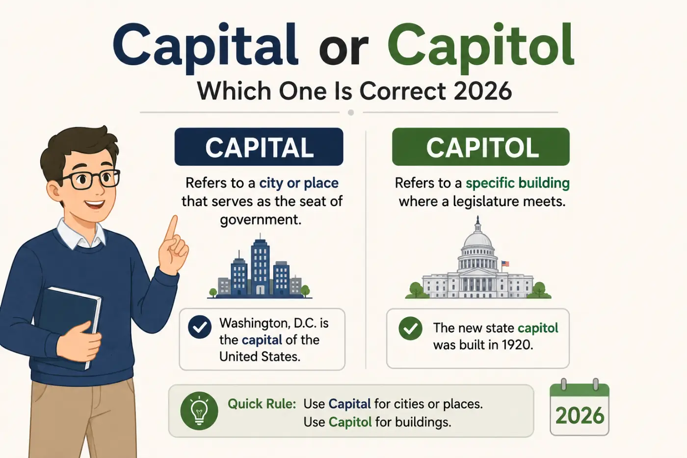 Capital or Capitol Which One Is Correct 2026