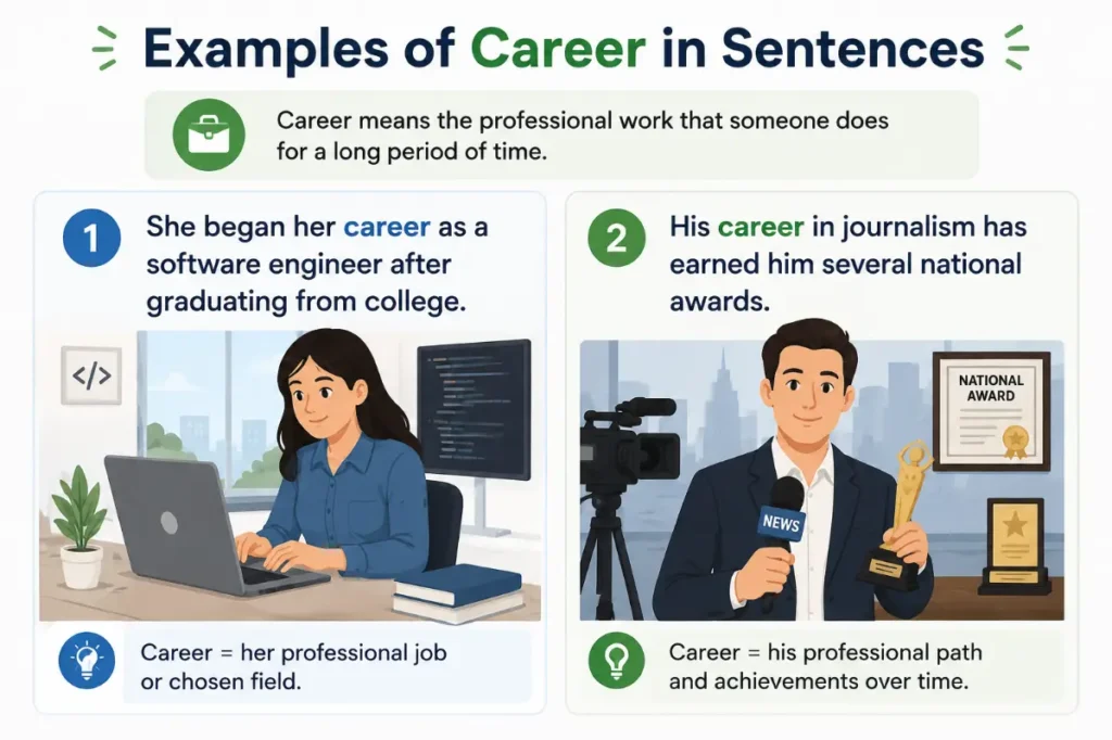 Carrer or Career Examples in Sentences
