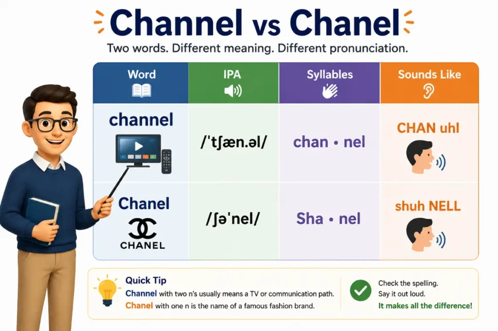 Channel Vs Chanel Pronunciation Guide