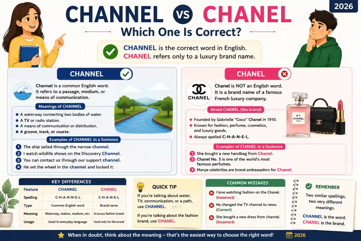Channel Vs Chanel Which One Is Correct? 2026