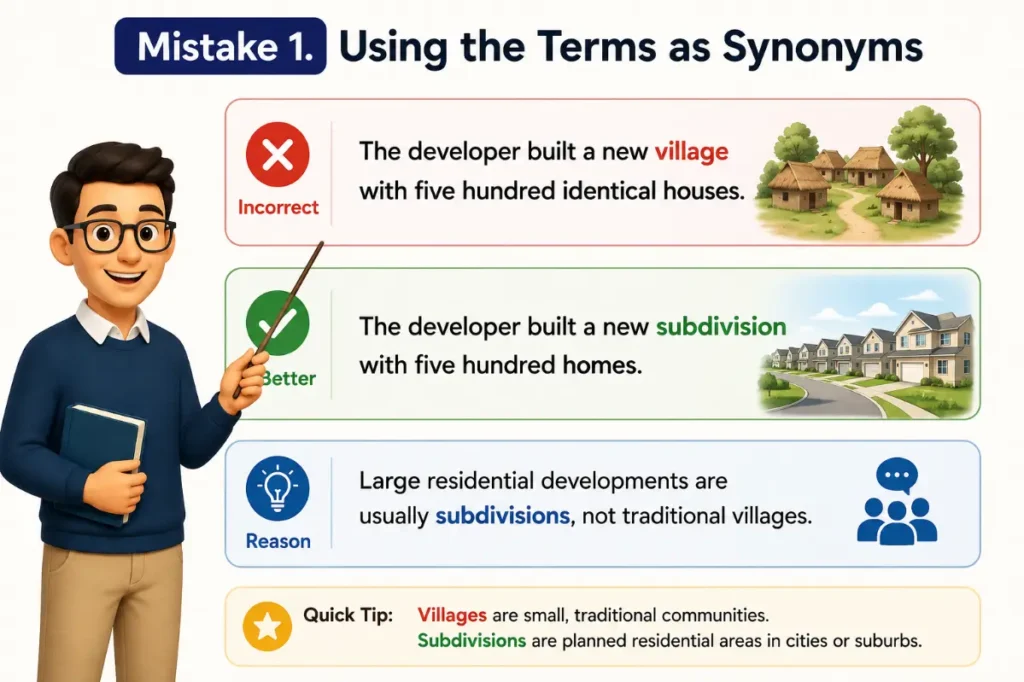 village vs subdivision Common Mistakes