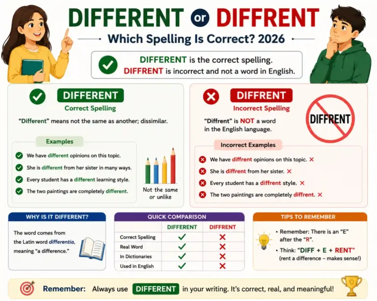 Different or Diffrent Which Spelling Is Correct 2026