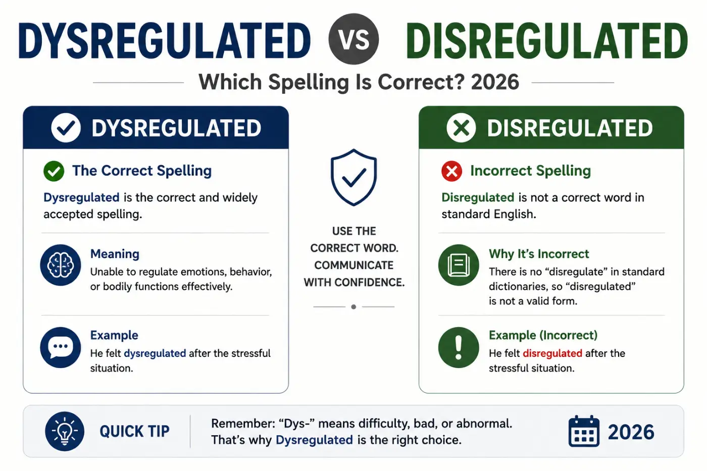 Dysregulated vs Disregulated Which Spelling Is Correct 2026