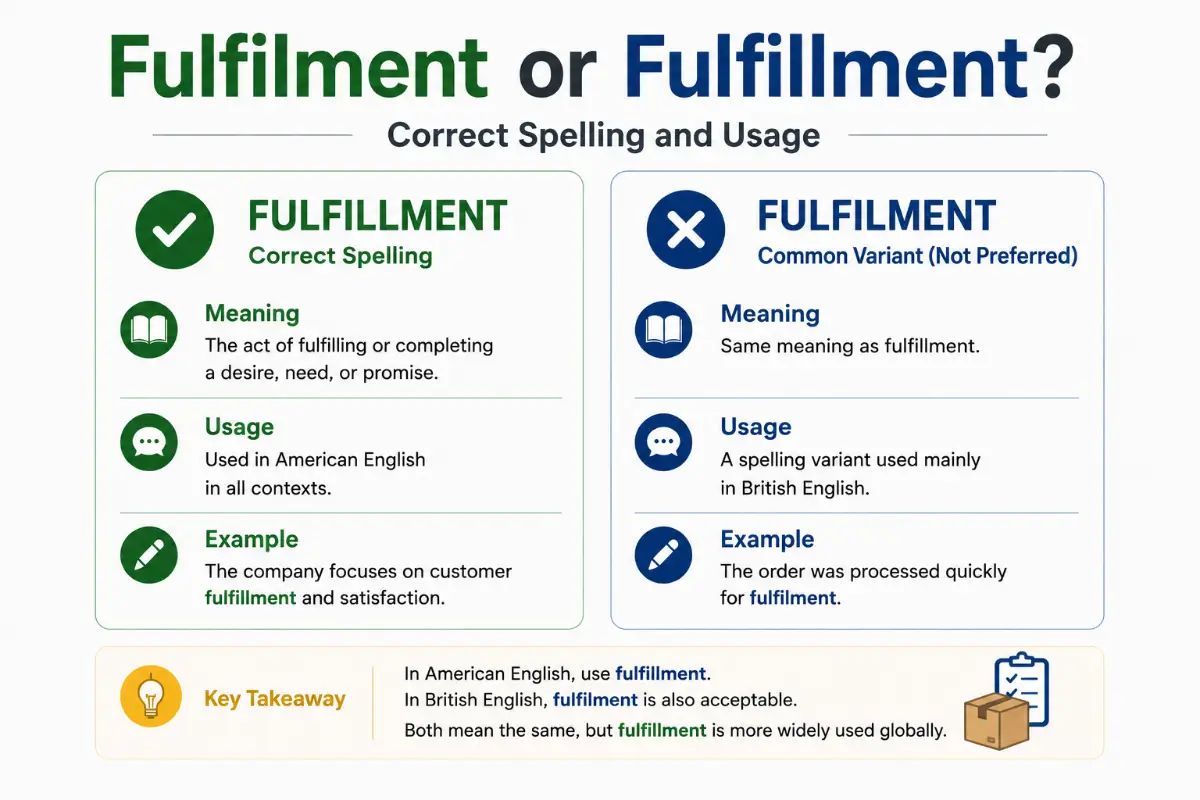 fulfilment or fulfillment Correct Spelling and Usage