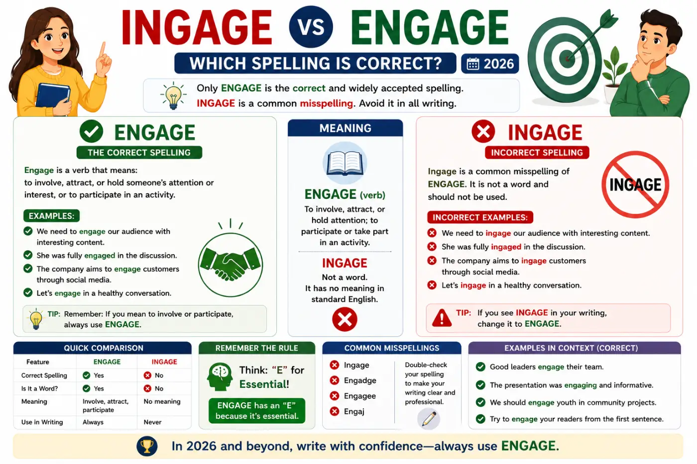 Ingage vs Engage Which Spelling Is Correct 2026
