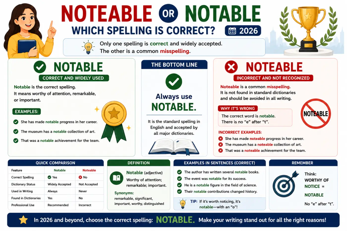 Noteable or Notable Which Spelling Is Correct 2026