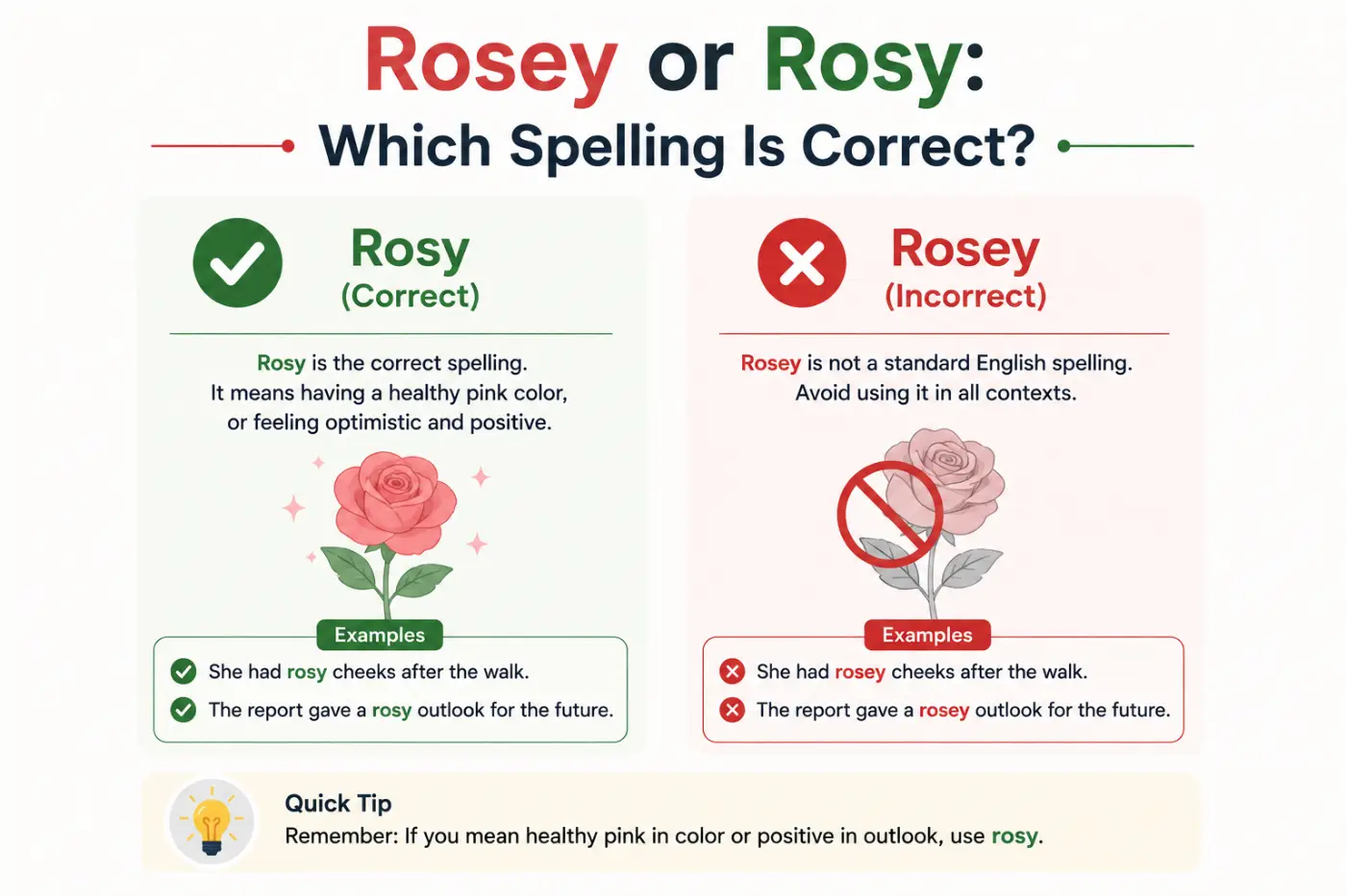 Rosey or rosy Which Spelling Is Correct