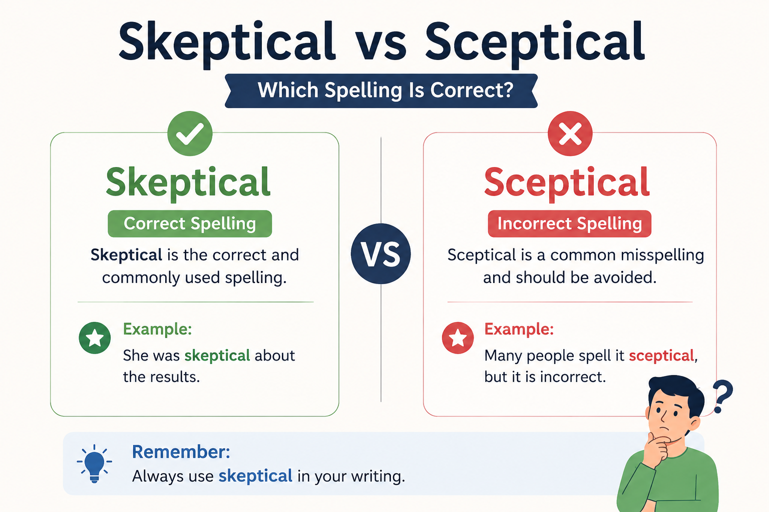 Skeptical vs Sceptical Which Spelling Is Correct