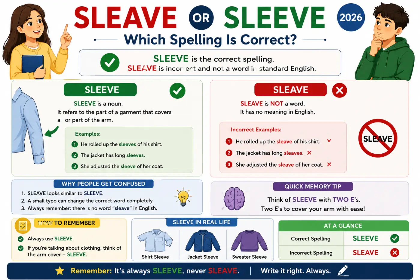 Sleave or Sleeve Which Spelling Is Correct? 2026