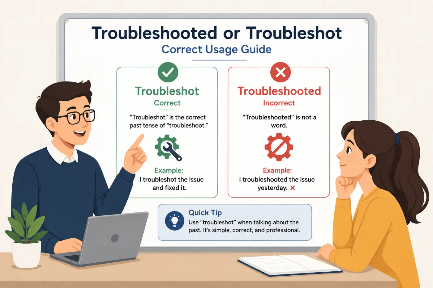 Troubleshooted or Troubleshot Correct Usage Guide