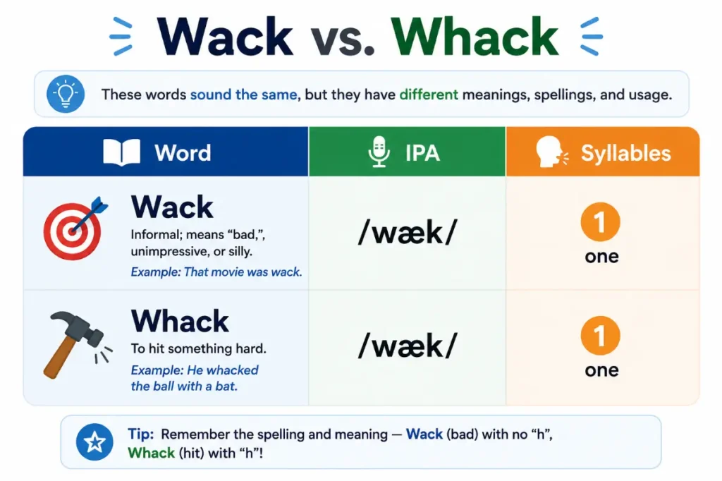 Wack or Whack Pronunciation Guide