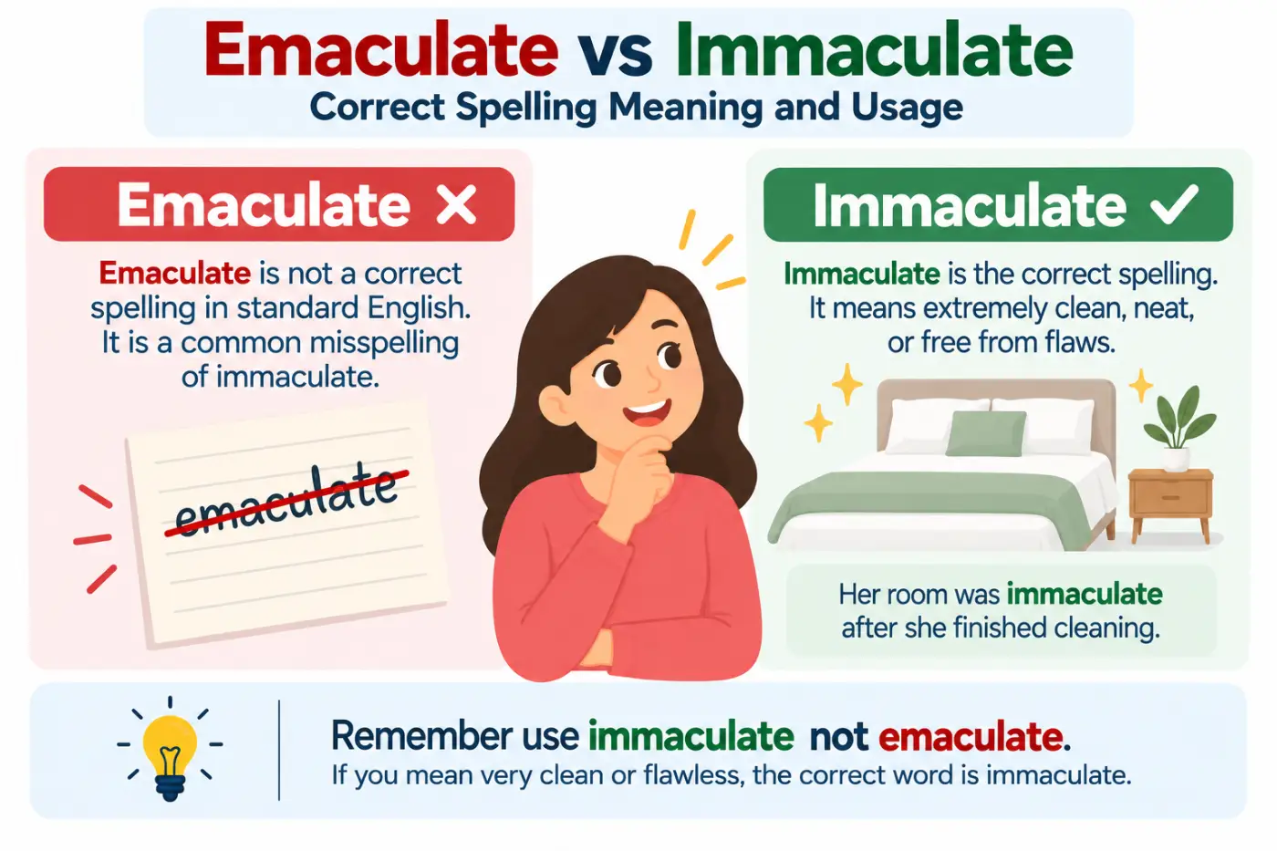 emaculate vs immaculate Correct Spelling Meaning and Usage