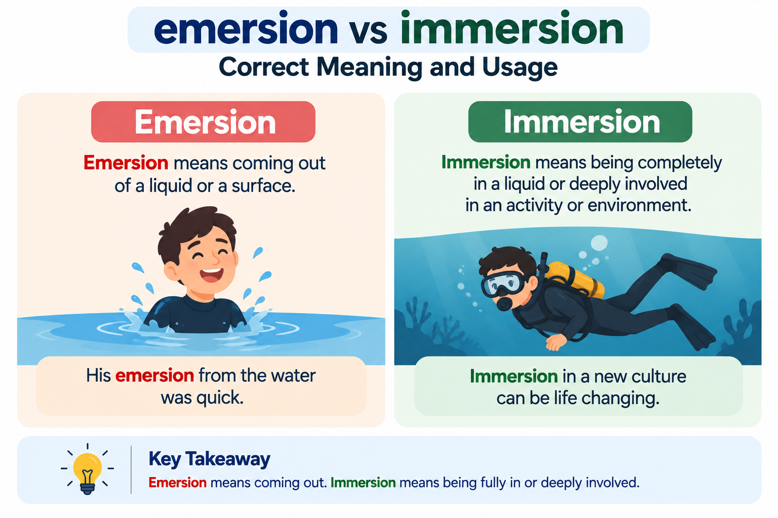 emersion vs immersion: Correct Meaning and Usage