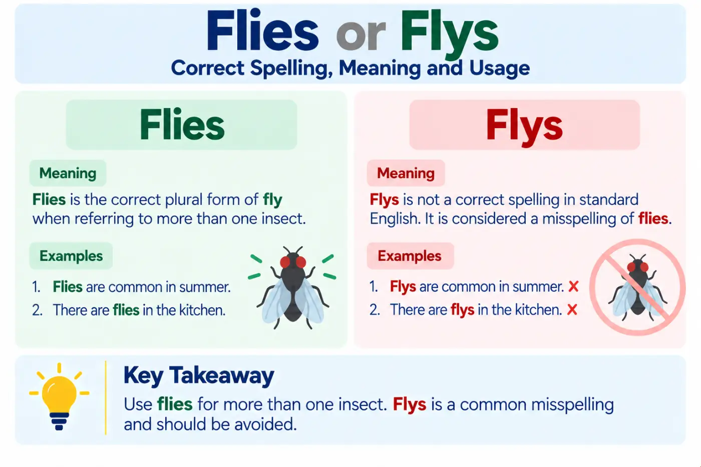 flies or flys Correct Spelling Meaning and Usage
