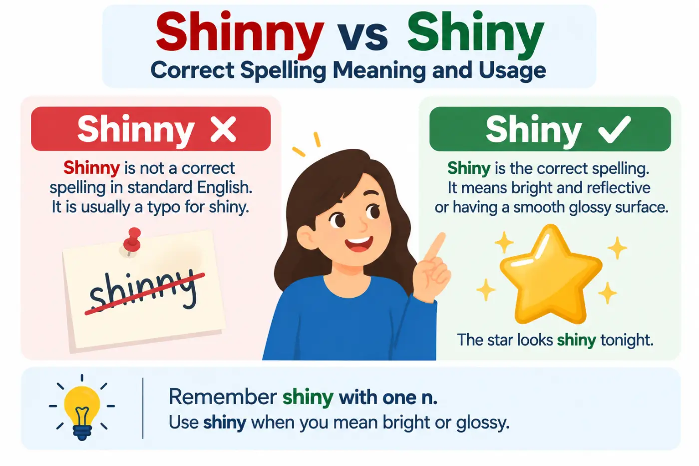 shinny vs shiny Correct Spelling Meaning and Usage