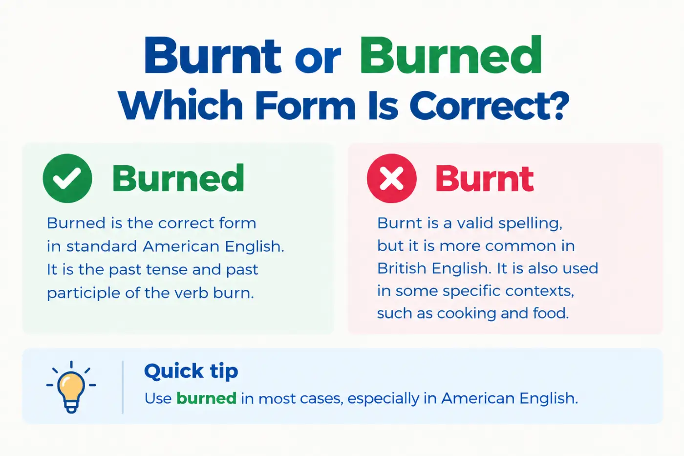 Burnt or Burned Which Form Is Correct?